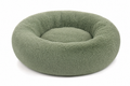 ZenPaw Comfort Donut Bed in sage green — plush calming dog bed with raised rim