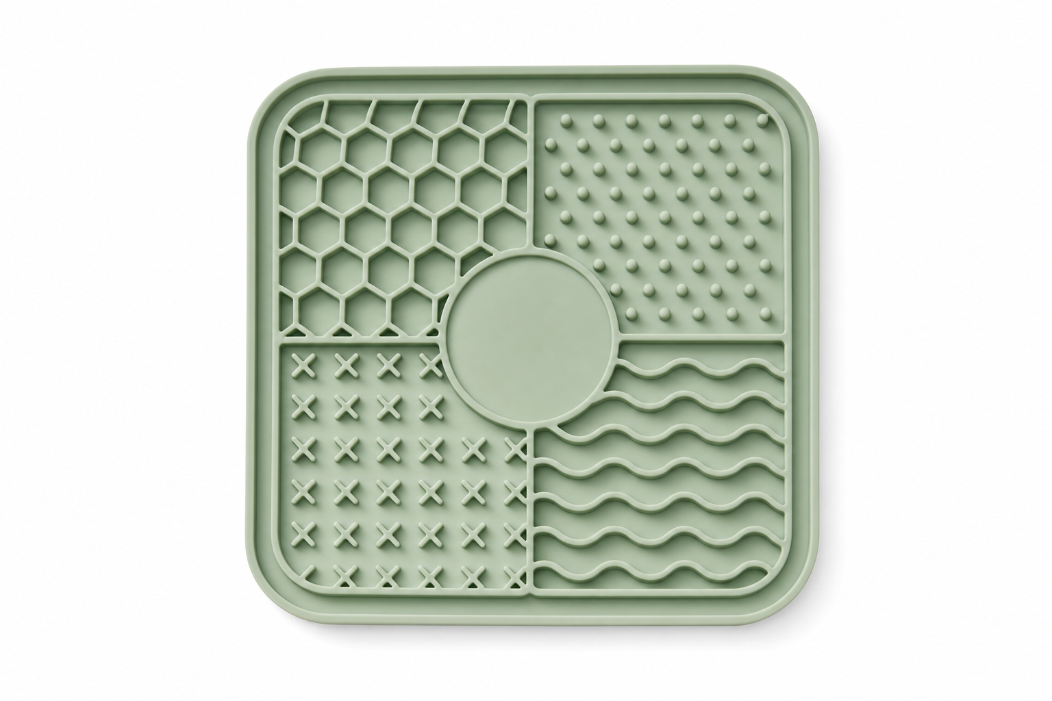 ZenPaw Slow-Feed Lick Mat in sage green — silicone dog enrichment mat
